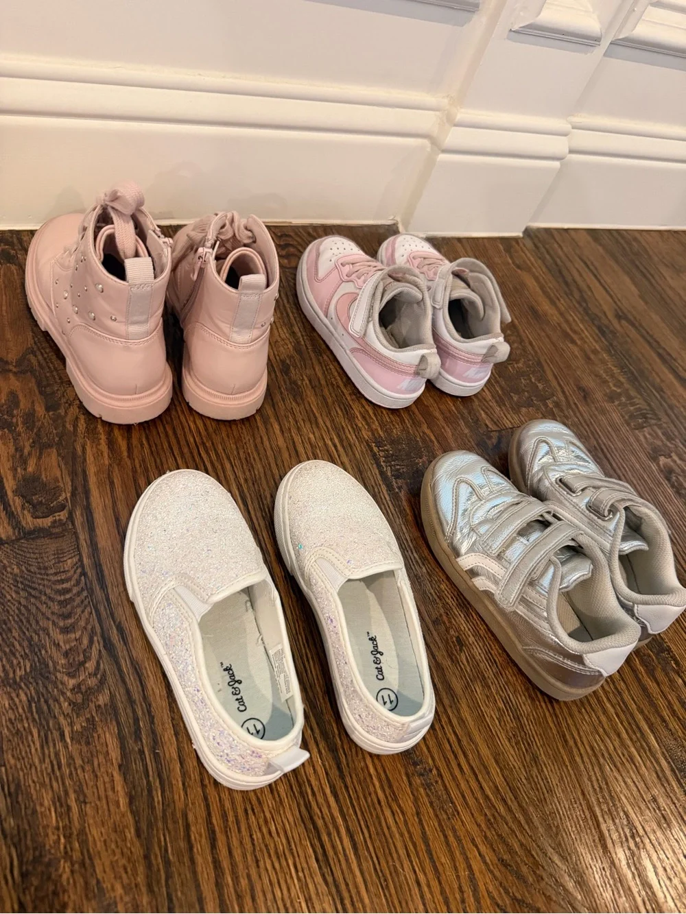 Kids Pink Glitter & Silver Shoe Bundle - Mixed Styles